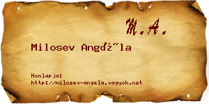 Milosev Angéla névjegykártya